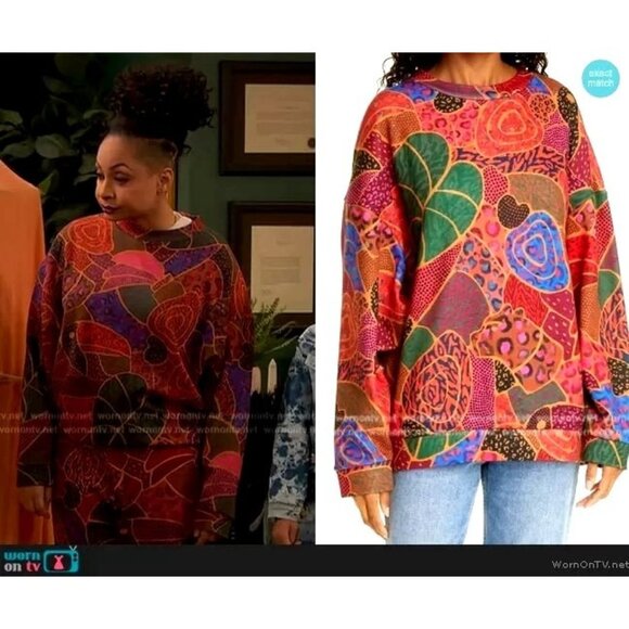 FARM Rio Sweatshirt S Hideen Animals Beaded Balls ASO TV Colorful Pullover - Picture 2 of 15